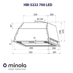 Витяжка повновбудована Minola HBI 5222 BLF 700 LED - мініатюра 10