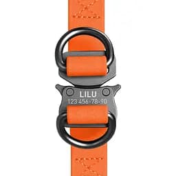 Шлея для собак водостійка Waudog Waterproof з QR-паспортом металічна пряжка-фастекс Ш 15 мм Д 40-55 см помаранчевий - мініатюра 4