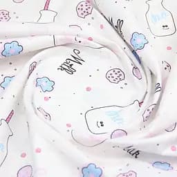Дитяча постільна білизна в ліжечко MILK, рожевий (CookiesMilk_Rose110x160_140) - мініатюра 7