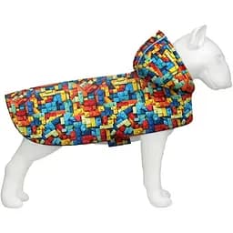 Дождевик-накидка с капюшоном для собак Collar Waudog Clothes, рисунок "Блоки", M, А 40-43 см, B 52-62 см, С 33-42 см