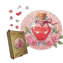 Дерев'яний фігурний пазл Любовне Зілля, А1, Дерев'яна коробка 500+ елементів