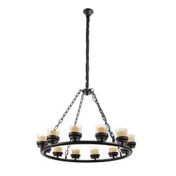 Люстра Brille лофт підвісна свічка E27 60W BZ (BL-387S/12)