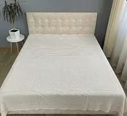 Натуральная муслиновая простыня 200x230 см - дышащая мягкая хлопковая простыня молочный