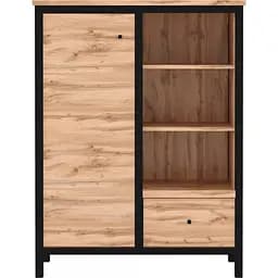 Комод в гостиную Gerbor Чос KOM1D1S Дуб Тахо/Черный (GRB-1166)