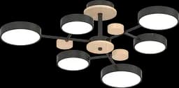 Потолочный светильник XI3328-6 Чорний+Дерево