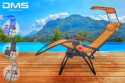 Розкладне садове крісло-шезлонг DMS GLS-120B Black - мініатюра 3