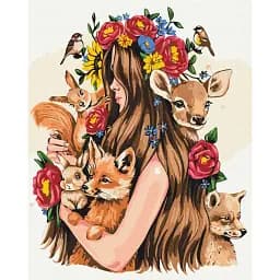 Картина по номерам Brushme Берегиня зверей © Alla Berezovska 40x50 см
