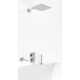 Душова система Kohlman Saxo 20 chrome + BOX прихованого монтажу QW211SQ20-007, Хром