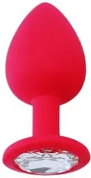 Анальна пробка I’MCUM Crystal Harmony Розмір M 8x3.5 см Силіконова Червона (IM-KGS201_M_red)