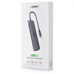 Конвертор сигнала Ugreen CM136 Type-C-HDMI, 3xUsb 3.0, Type-C PD (70495) Space Gray - мініатюра 4