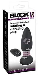 Анальная пробка Black Velvets Rotating & Vibrating Plug 14 см (черный)