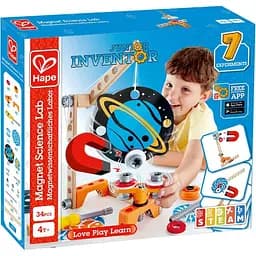 Конструктор Hape Junior Inventor Магнітна лабораторія 34 деталі (E3033)