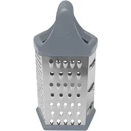 Тертка шестистороння Maxmark, з м'якою ручкою, 22 см, срібляста (MK-СТ-9003)