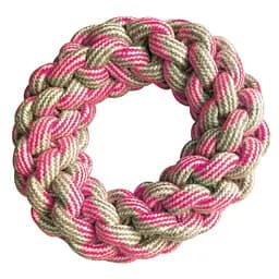 Игрушка для собак кольцо плетеное из каната 18 см Croci PASTEL розовая