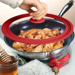 Кришка мультирозмірна скляна Frico для діаметрів 20/22/24см FRU-1002 з силіконовим обідком універсальна - мініатюра 4