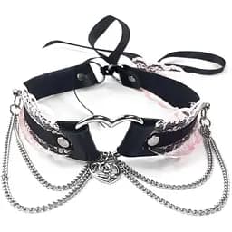 Сексуальный чокер Art of Sex - Karen из натуральной кожи, Розовый