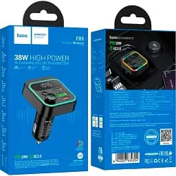 FM-трансмітер Hoco E85 Tiger PD20W+QC3.0 Black [129643] - мініатюра 6