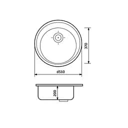 Кухонна мийка Adamant SUN біла d 510x200 мм, без крила d 51 - мініатюра 5