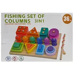 Іграшка магнітна рибалка 3 в 1 Bambi C15002 дерев'яна