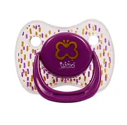 Пустушка силіконова Lindo, кругла, 12+ міс., фіолетовий (Li401/12+ф)
