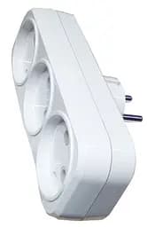 Тройник в розетку без заземления LUMANO белый 16А (18669)