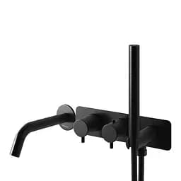 Термостат для ванны Kohlman Axel black + BOX скрытого монтажа KPL-QW265ABQ Черный матовый