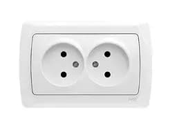 Розетка подвійна б/з Carmen біла