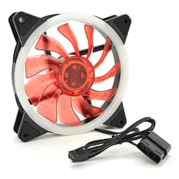 Кулер корпусной Voltronic BJ12025 DC sleeve fan 3pin+4pin, 120 120 25мм, 12V, 1200об/мин, Red, двухсторонний