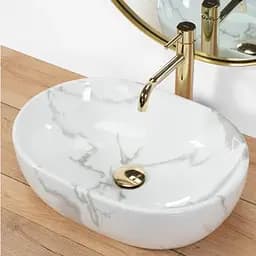 Умивальник Rea Amelia 34,5x48 marble shiny (REA-U8001) - мініатюра 4