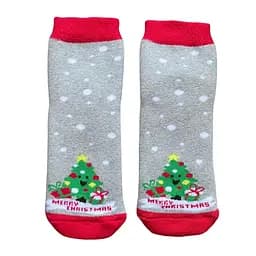 Дитячі Новорічні шкарпетки з індійської бавовни махрові Ялиночка 423004