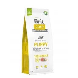 Сухий корм Brit Care Dog Sustainable Puppy для цуценят, з куркою та комахами, 12 кг