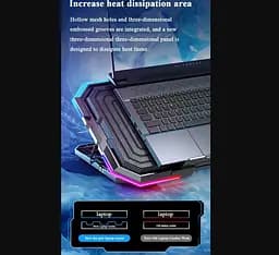 Охолоджувальна підставка для ноутбука 15-17.3 дюйми Ice Coorel N6 RGB - мініатюра 4