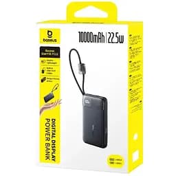 Портативний ЗП Power Bank Baseus EnerFill FC11 PD22.5W with cable 10000 mAh (E0027R) Cosmic Black - мініатюра 3