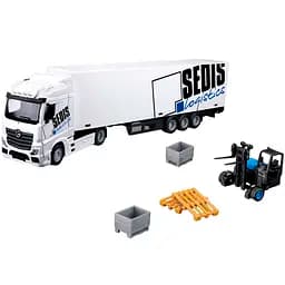 Ігровий набір Bburago Фура Mercedes-Benz Actros з навантажувачем 1:4 білий (18-31471)