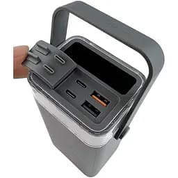 Павербанк Remax RPP-596 / 40000 мАг / до 22,5 Вт / USB-C+USB-A / PD+QC /з RGB ліхтариком / Сірий - мініатюра 4