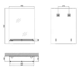 Дзеркало настінне Zerix Sansa MRZ04-450x600x100 прямокутне з полицею та декором ZX5626 - мініатюра 2