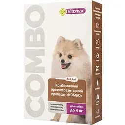 Капли для собак Vitomax Combo до 4 кг против паразитов 1.2 мл (3 шт. х 0.4 мл)