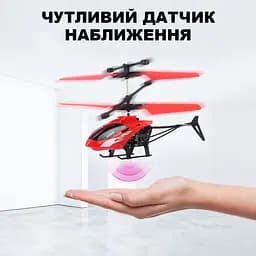 Дитячий літаючий вертоліт із сенсорним керуванням і світлодіодним підсвічуванням UFT Fly 13 Red - мініатюра 5