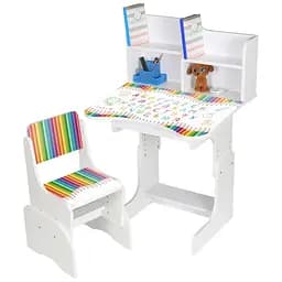Дитяча парта Bambi N 2071-11-1 Олівці з укр. абеткою та стільчиком біла
