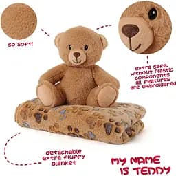 Плед Perletti Toys Teddy Bear з м'якою іграшкою 120x80 см коричневий (P13066) - мініатюра 3