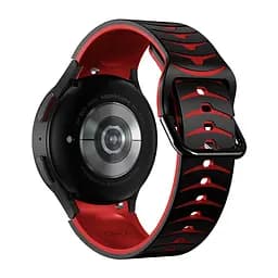 Браслет Scales для Samsung Galaxy Watch 4 - чорно-червоний ширина кріплення 20мм силікон Watchbands (W17-9WB20235651) - мініатюра 2