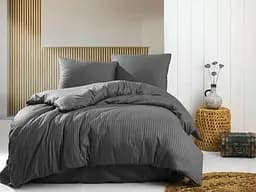 Простынь на резинке 150х200 см 100% микрофибра серого цвета 327937