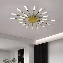 Потолочная золотая люстра в форме солнечной вспышки на 22 плафона G4 Ø 90х70 см | Line F | Ст. 1279/22 GD