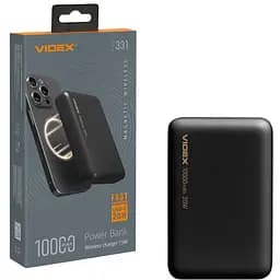 Повербанк з бездротовою зарядкою 10000mAh Videx VPB-331 PD20W Black (VPB-331-B)