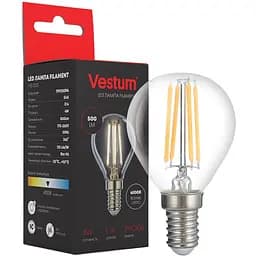 Светодиодная филаментная лампа Vestum G45 Е14 4Вт 220V 4100К 1-VS-2225