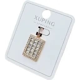 Жіночий кулон-підвіска Xuping прямокутної форми з кристалами з медичного золота з покриттям справжнім золотом 18K