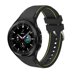 Ремінець для Samsung Galaxy Watch 6 40mm 6 44mm - чорно-жовтий ширина кріплення 20мм силікон Watchbands RLine (W45-1WB94773942) - мініатюра 2