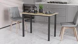 Стіл універсальний Knap Ferrum-decor 750x1400x700 Чорний метал ДСП Дуб Сонома 16 мм (FRD-106381)