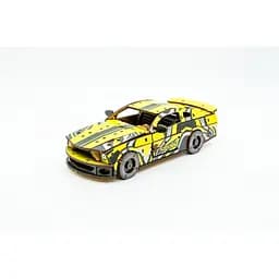 Дерев'яний 3D конструктор Muscle car GT PuzzleOk Puz-00638 162 деталі жовтий  - мініатюра 6