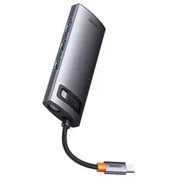 Перехідник HUB Baseus Metal Gleam Series 6-in-1 Multifunctional Type-C (WKWG080013) Gray - мініатюра 4